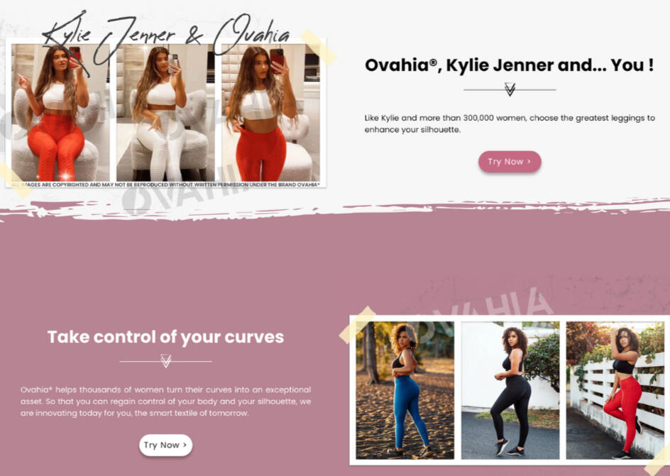 Création copywriting pour le projet e-commerce en collaboration avec Kylie Jenner : OVAHIA