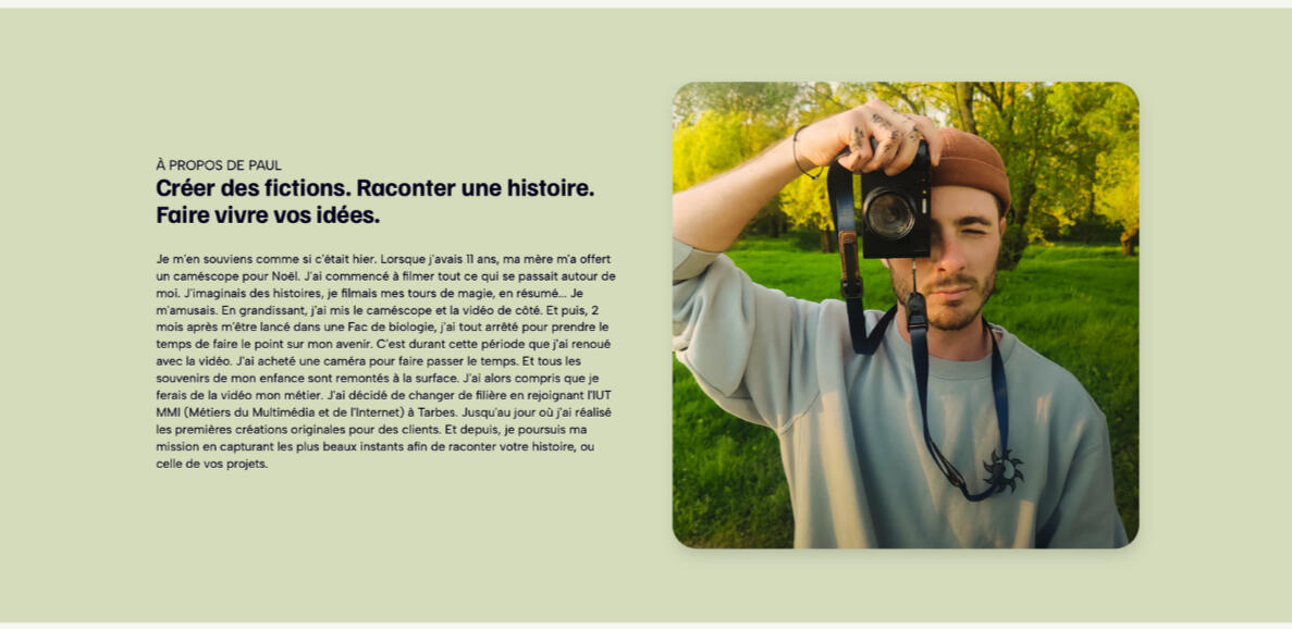 Création copywriting pour le site d'un vidéaste freelance : PAJAPROD